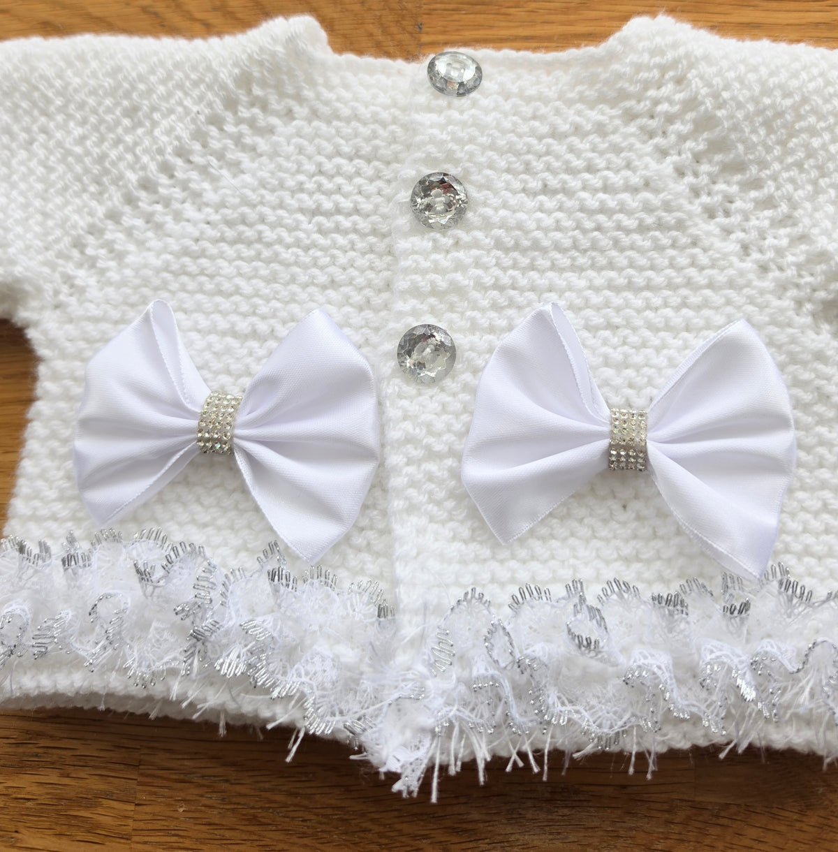 White cardigan hat and booties set