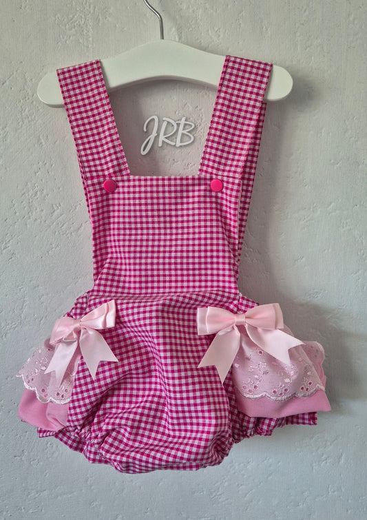 Pink check Romper