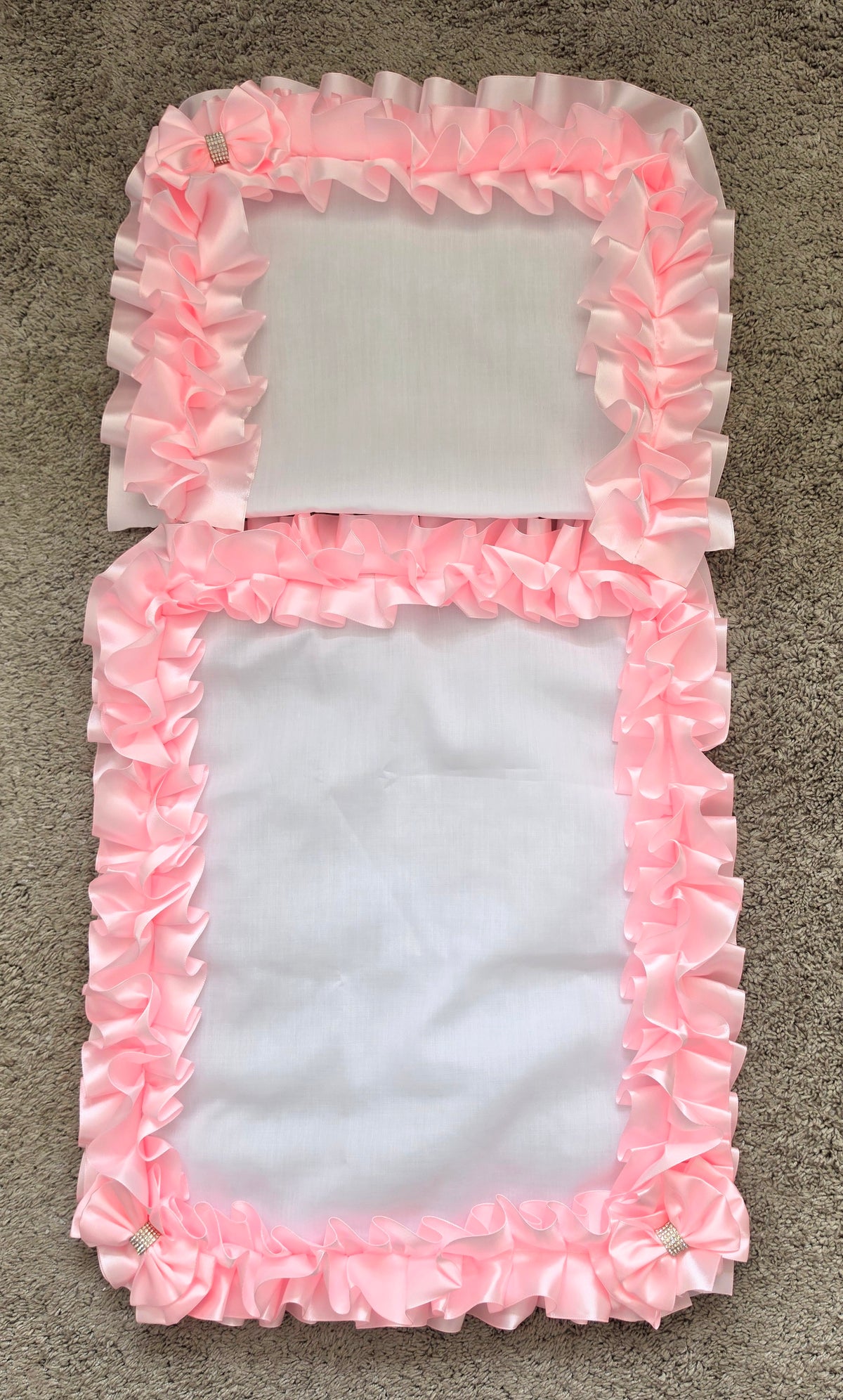 Dolls pram cover and pillow set