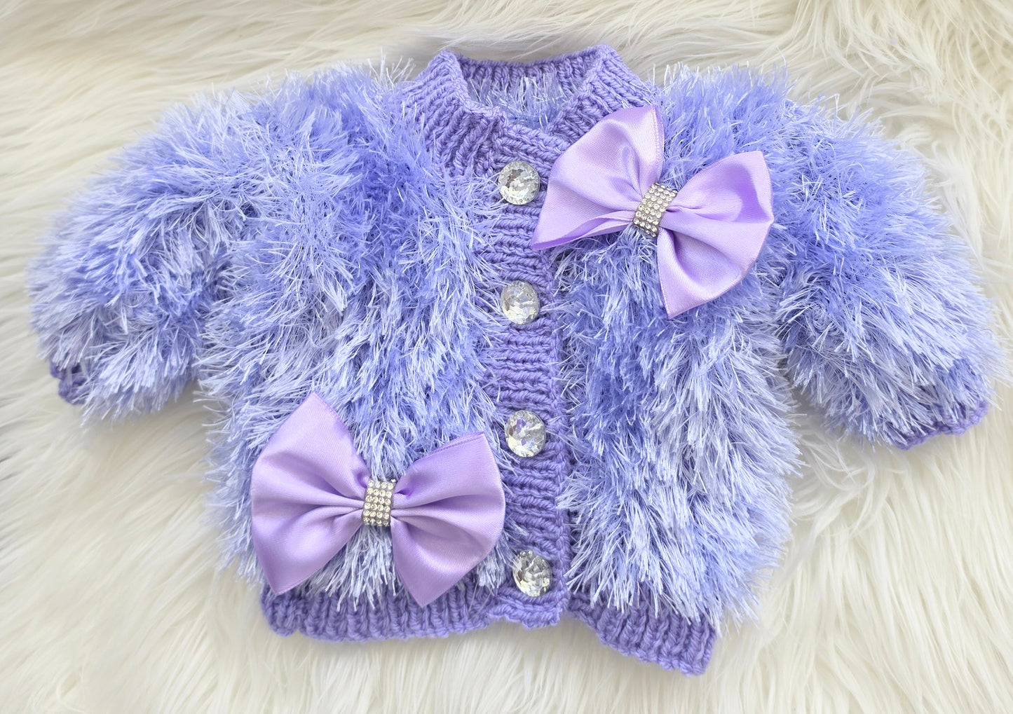 Lilac Furry cardigan set