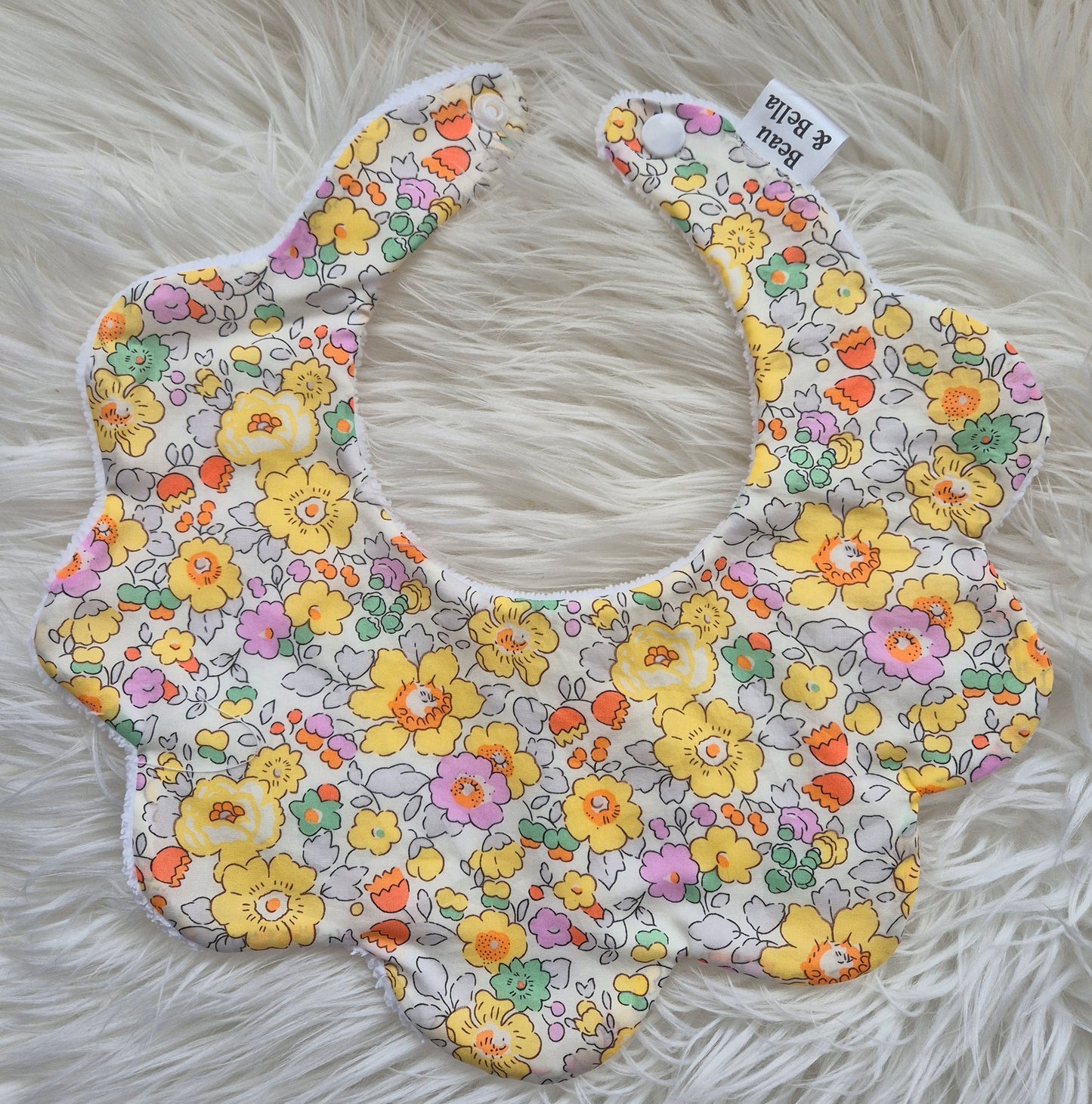 Liberty Betsy Yellow floral bib