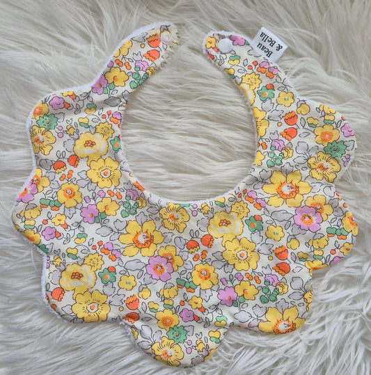 Liberty Betsy Yellow floral bib