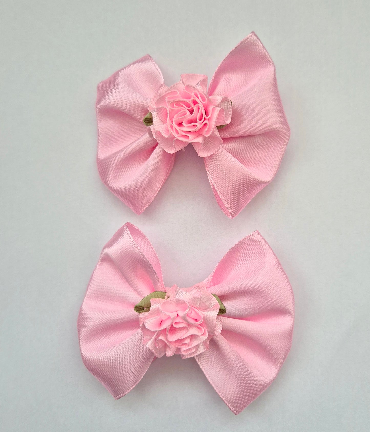 Pink flower hair bows
