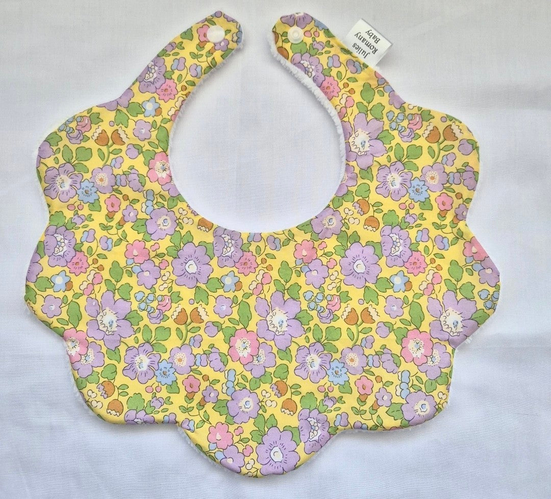 Liberty  Betsy Floral scalloped Bib 0-36 months