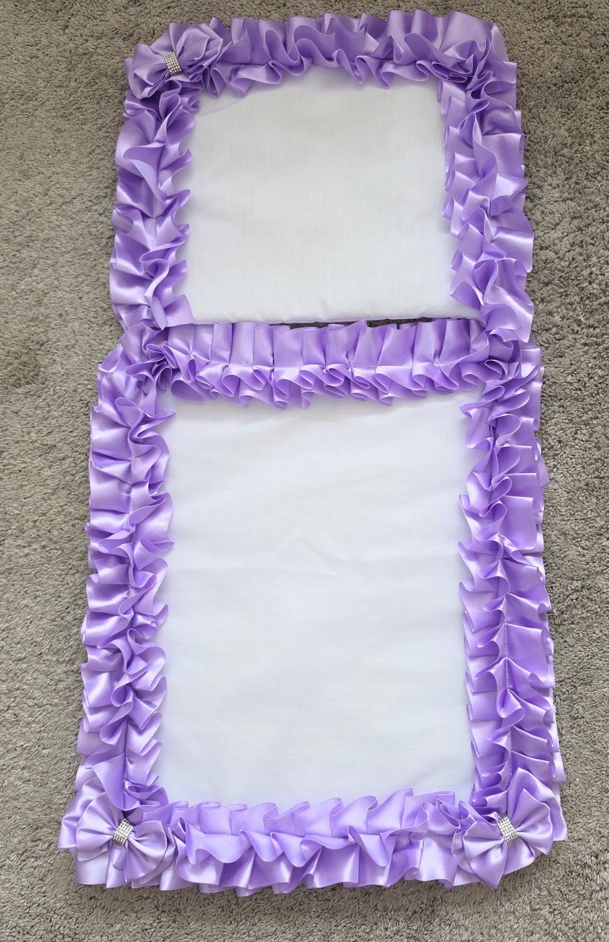 Dolls pram cover and pillow set