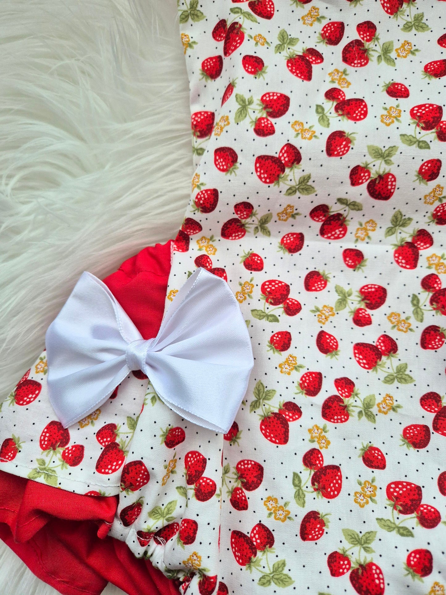 Strawberry Print Romper suit HEADBAND NOT INCLUDED