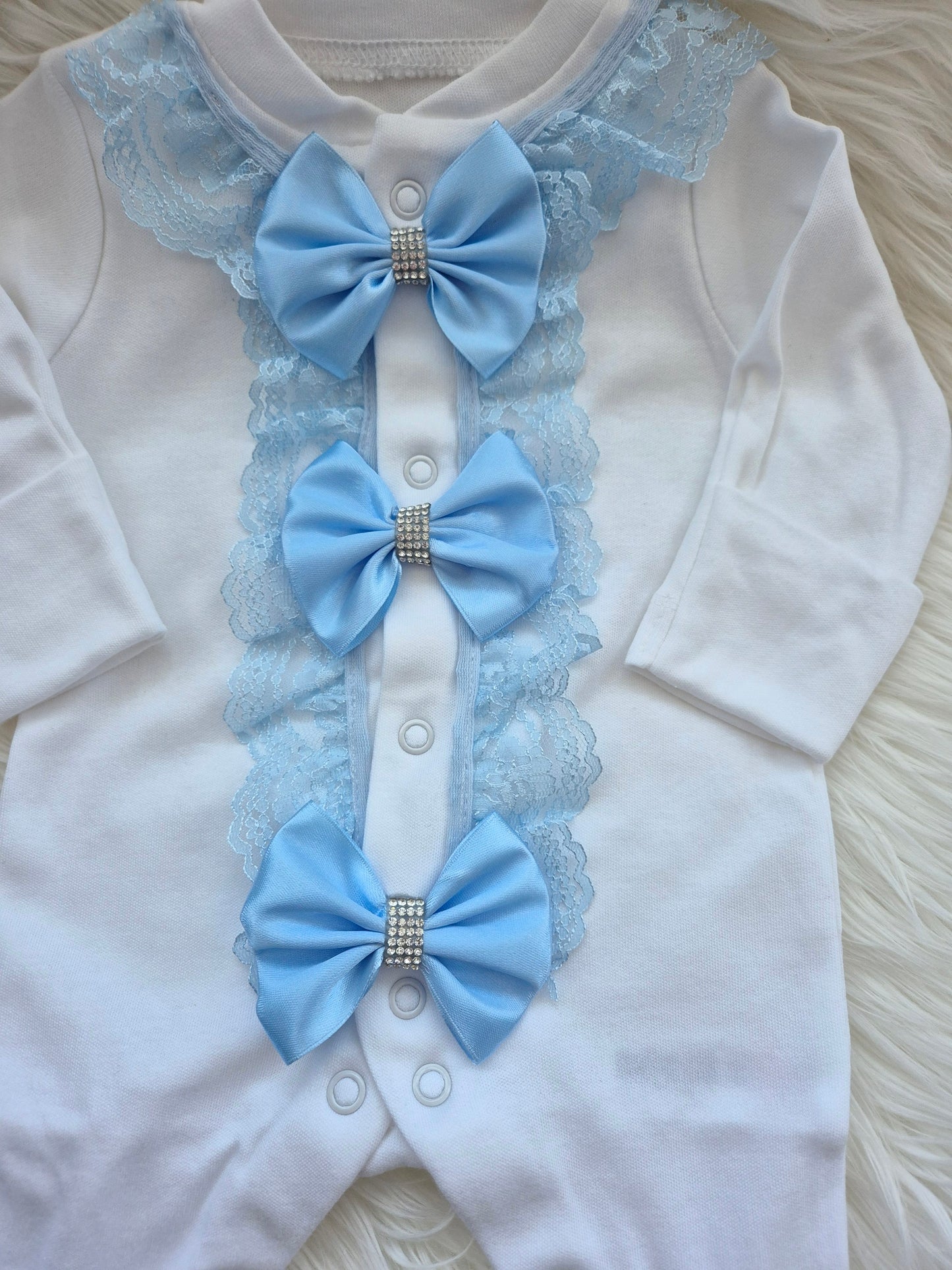 Romany Babygrow Blue lace