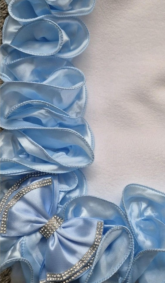 Fleece blanket Blue frills and Bow