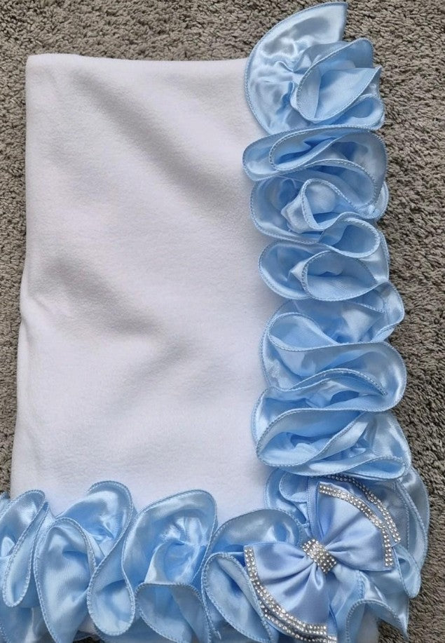Fleece blanket Blue frills and Bow
