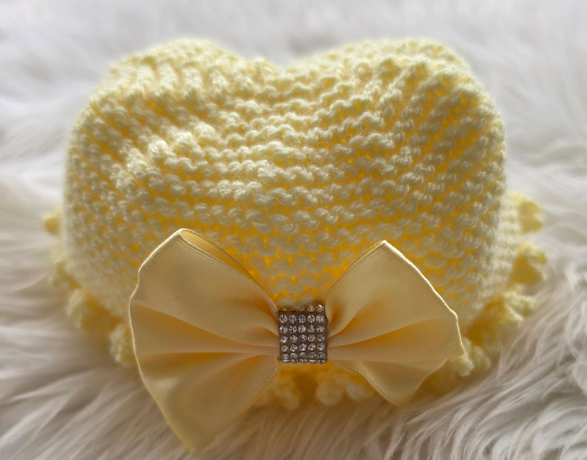 Cardigan hat and booties set