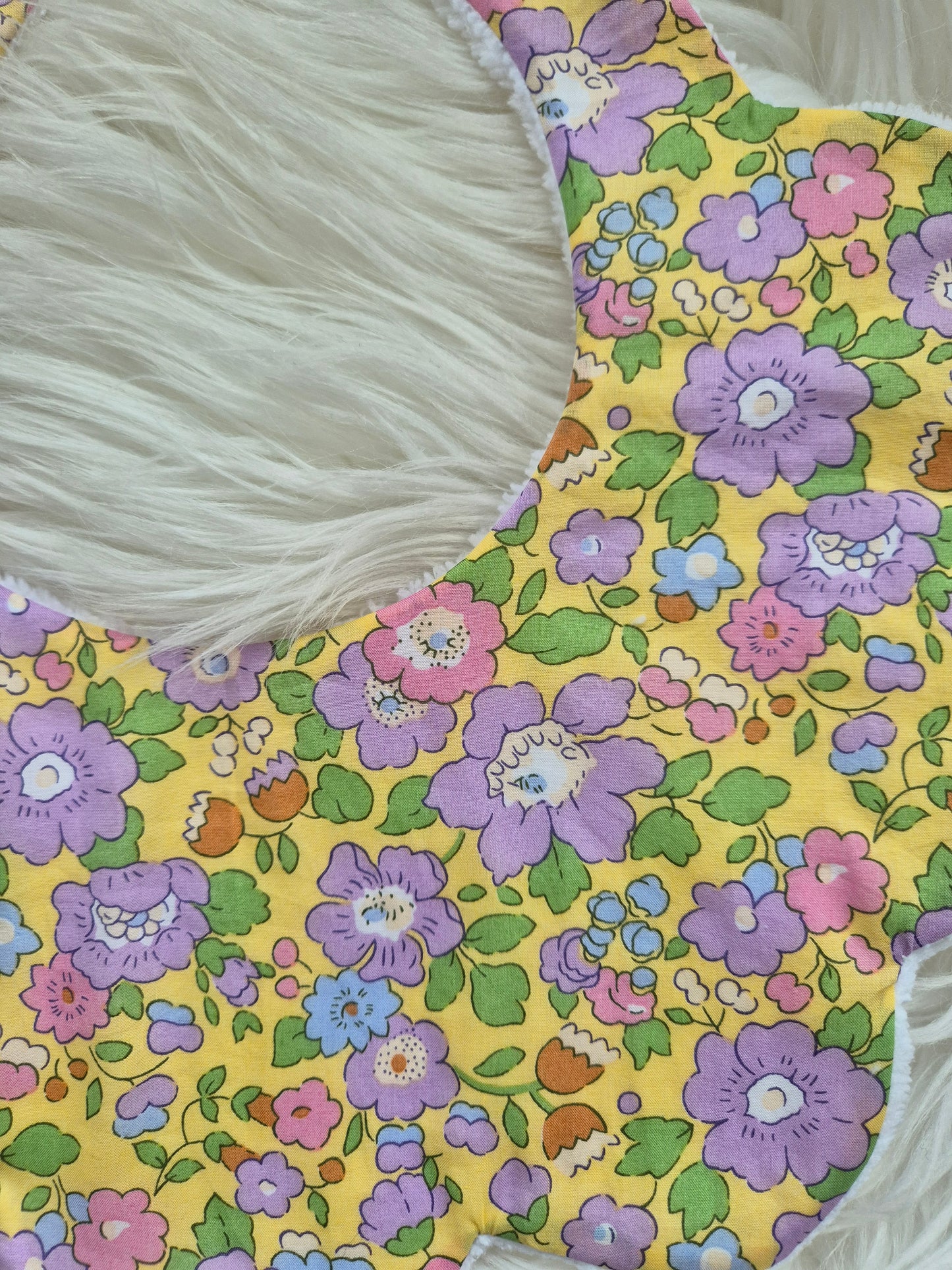 Liberty Betsy Yellow floral bib