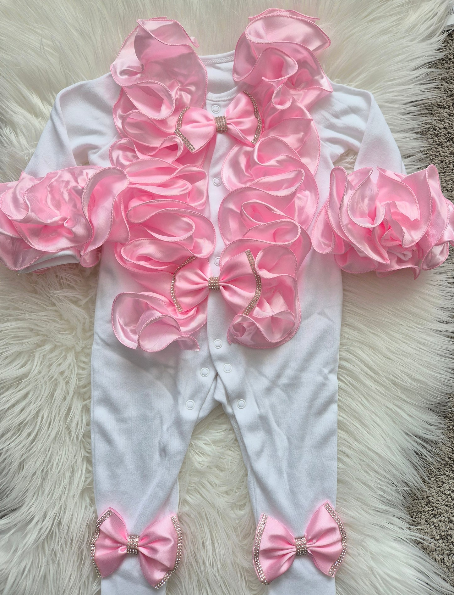 Pink Ruffles and Bows Babygrow