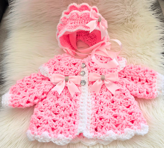 Crochet Cardigan and Bonnet