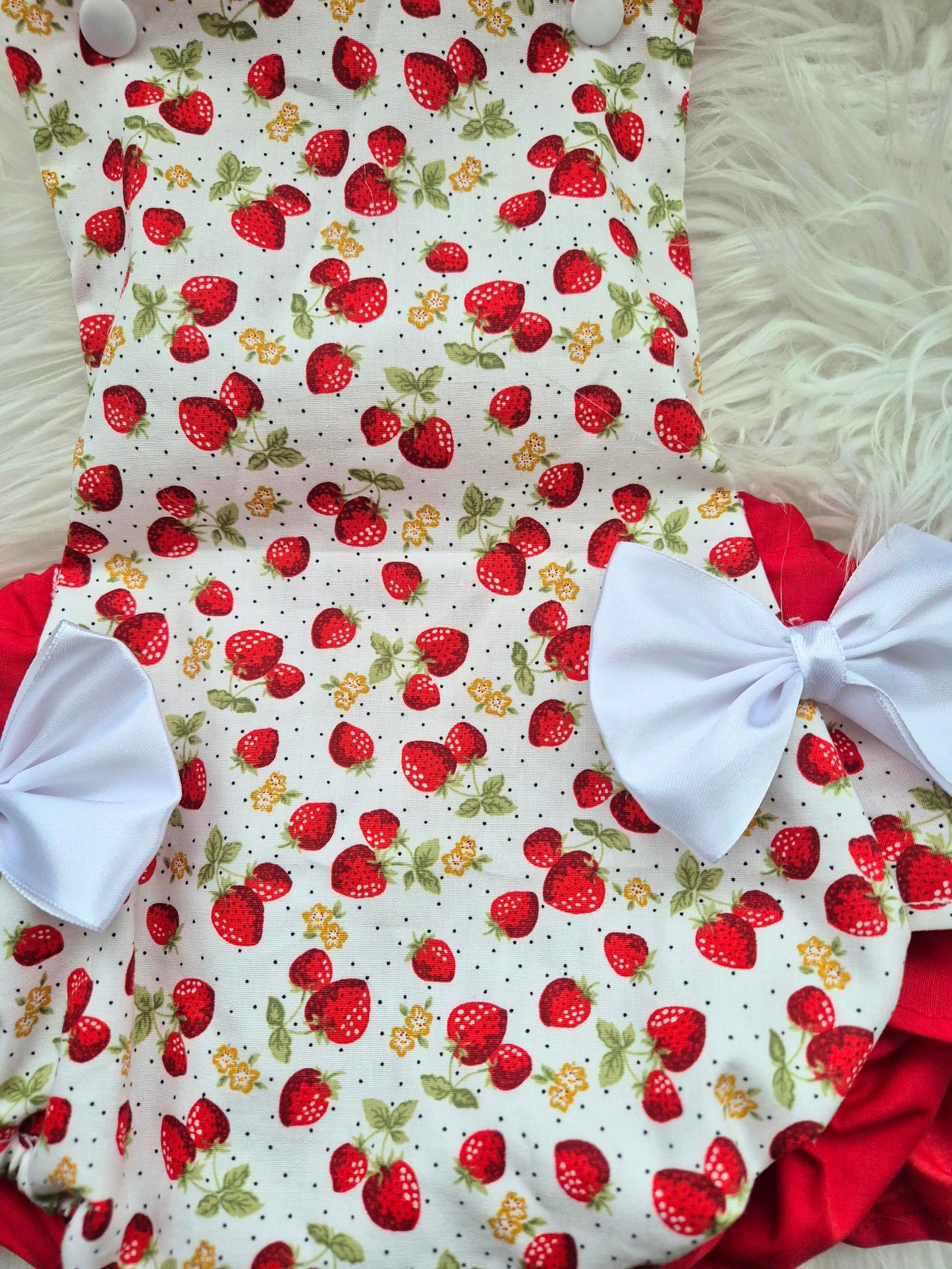 Strawberry Print Romper suit HEADBAND NOT INCLUDED