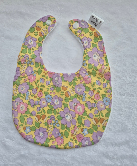 Liberty Betsy Yellow floral bib 0-3 months