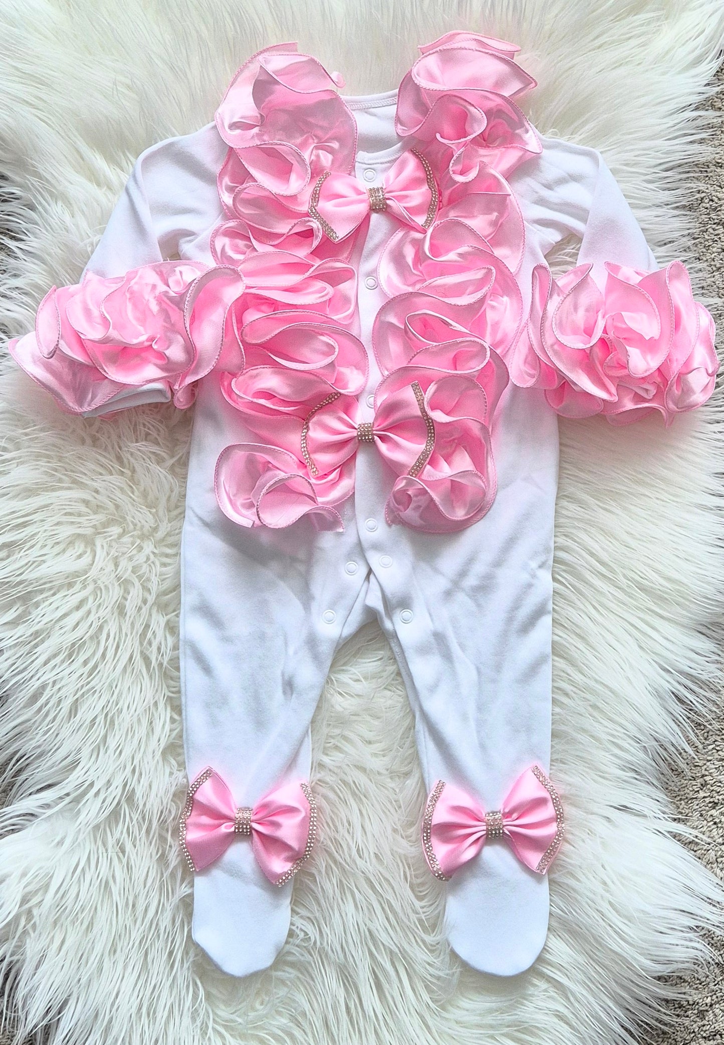 Pink Ruffles and Bows Babygrow