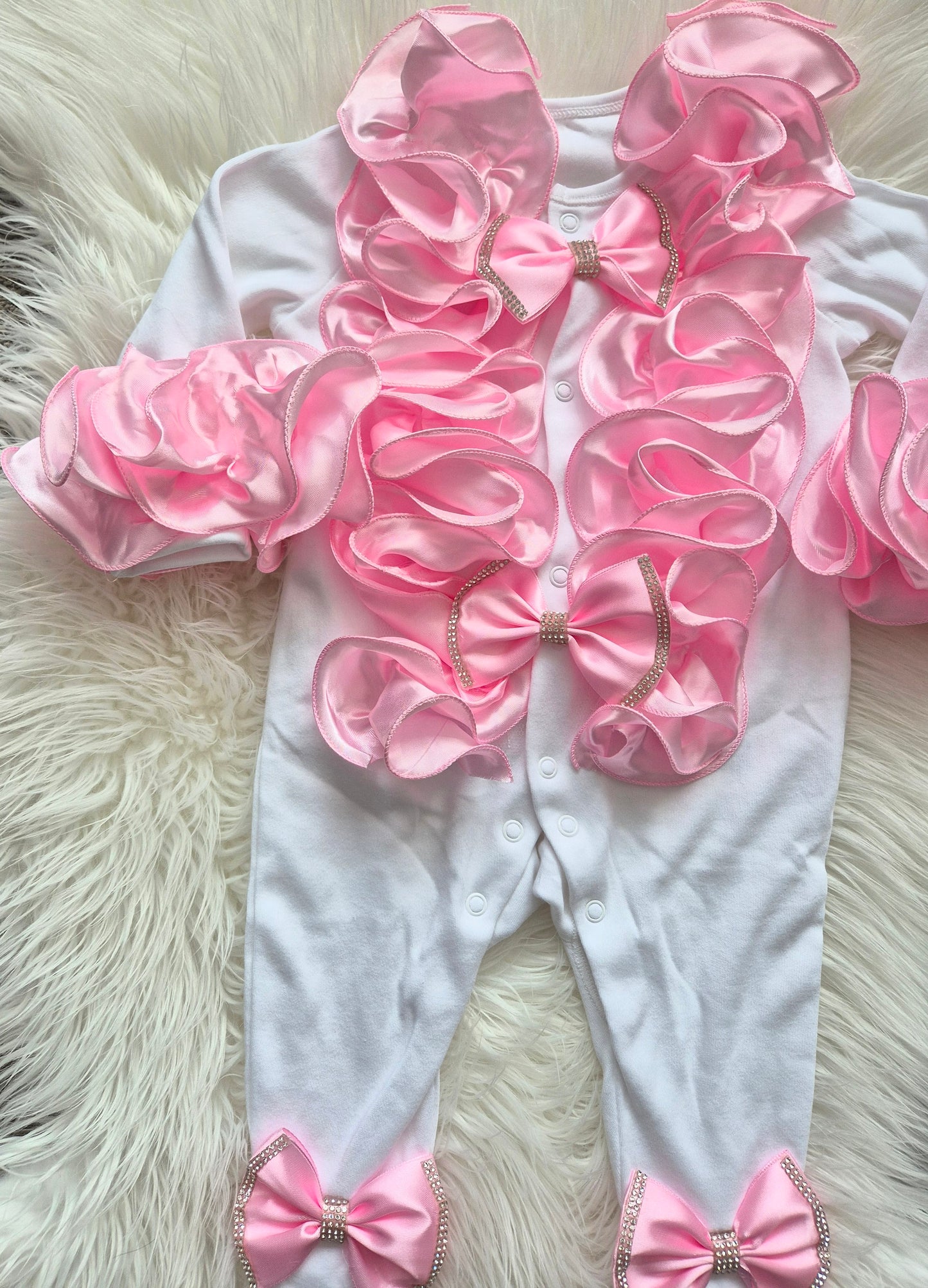 Pink Ruffles and Bows Babygrow