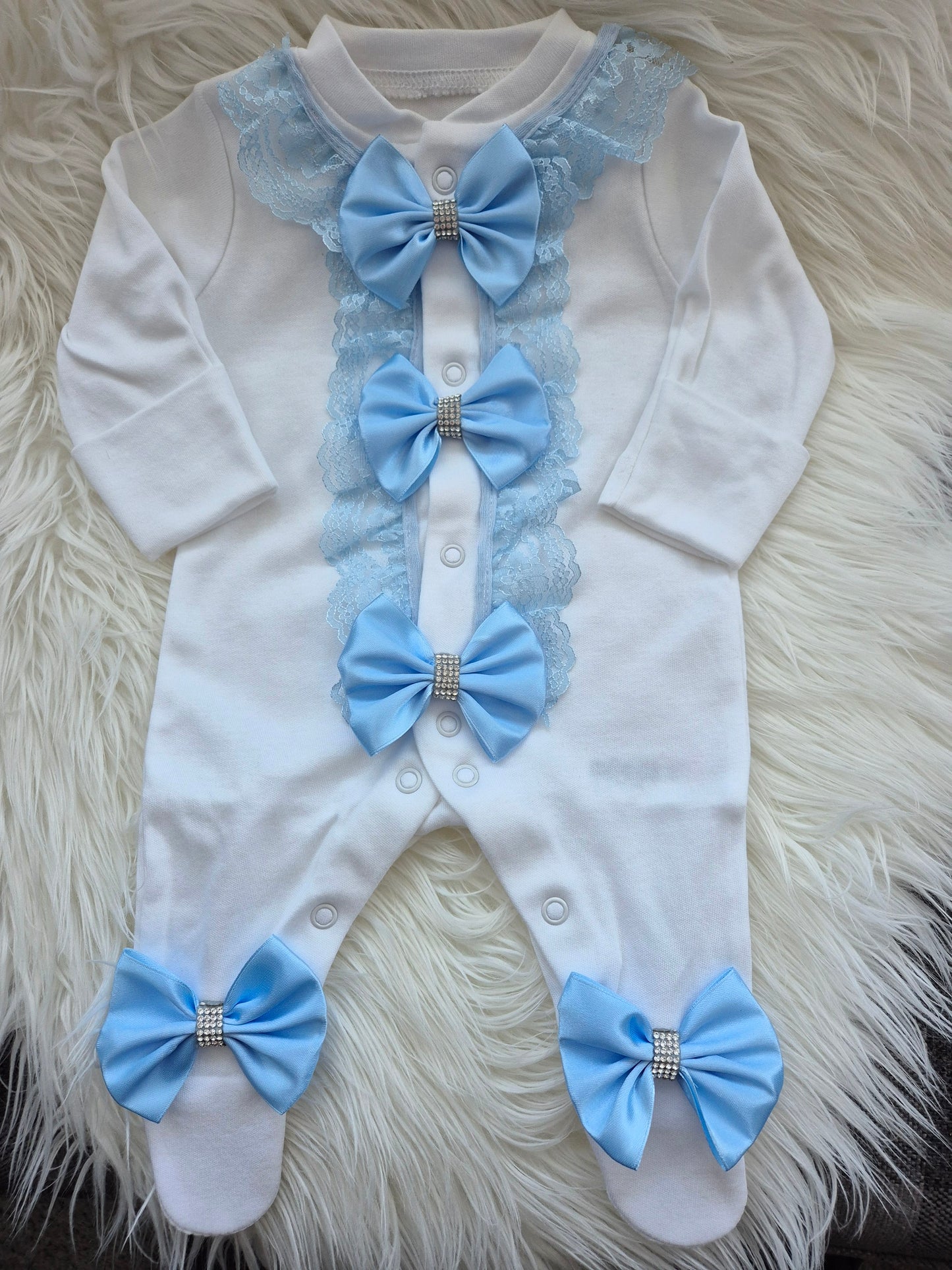 Romany Babygrow Blue lace
