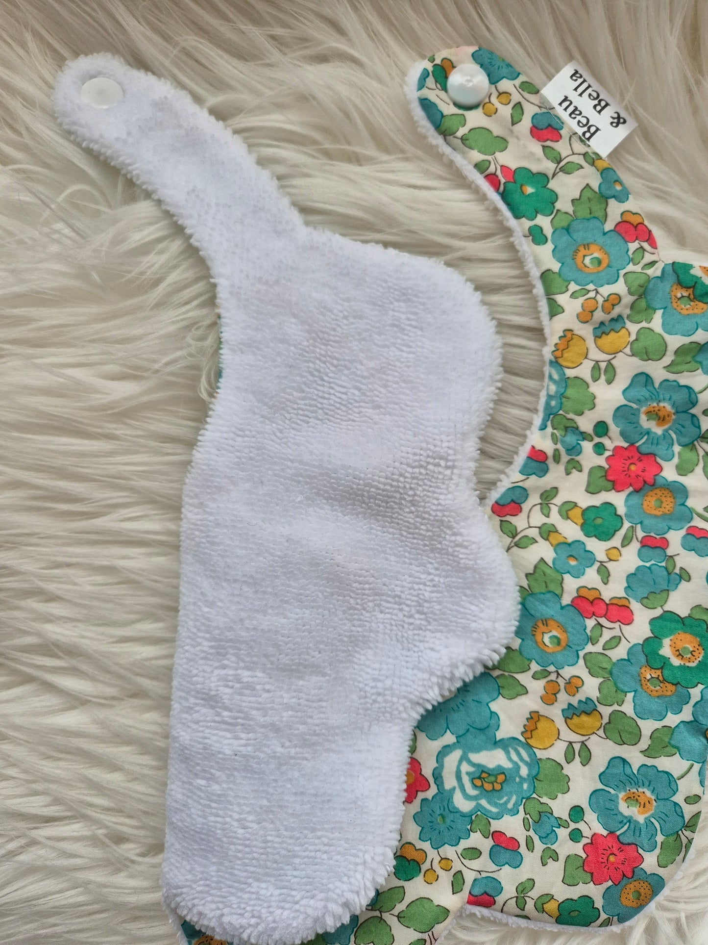 Liberty Betsy Green floral bib