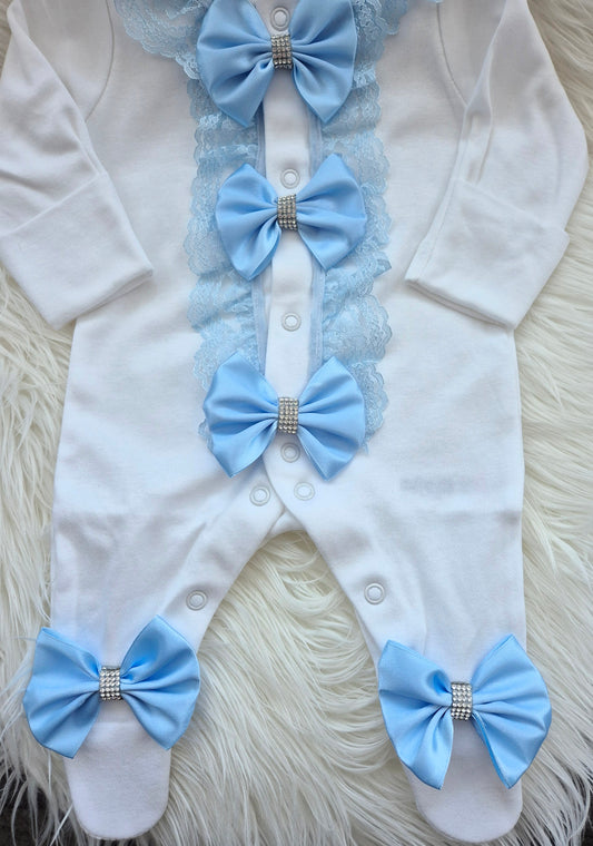 Romany Babygrow Blue lace